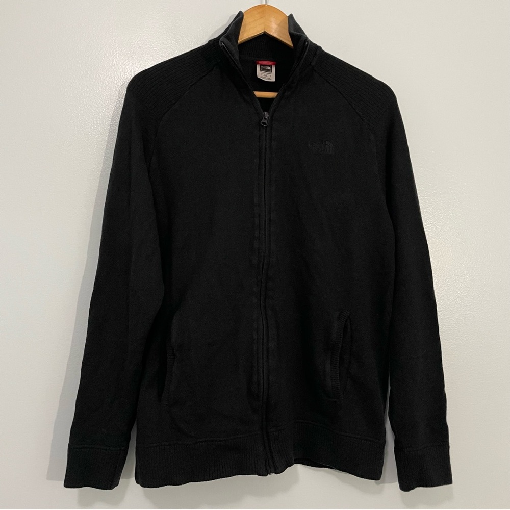 The North Face Black Wool Blend Full Zip Sweater Jacket Size Large